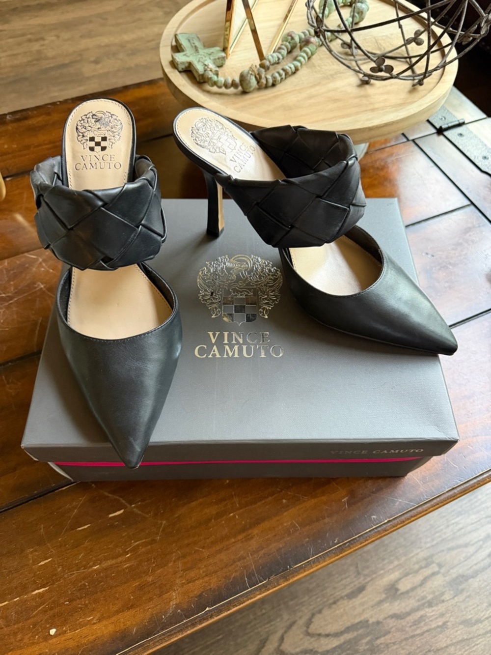 Vince Camuto Alandra Black Mules/Heels - Like New!